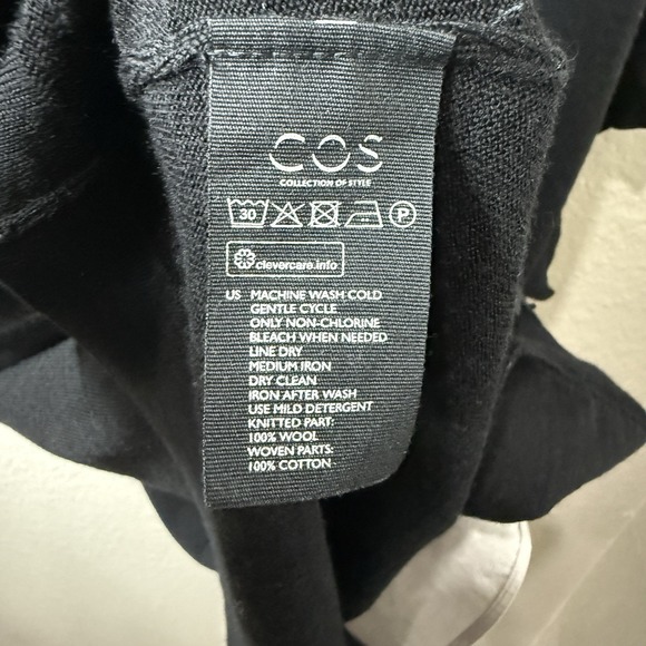 COS Cotton - Wool Blend Oversized Slouchy Lagenlook Cardigan Minimalist Sz L - Picture 6 of 10